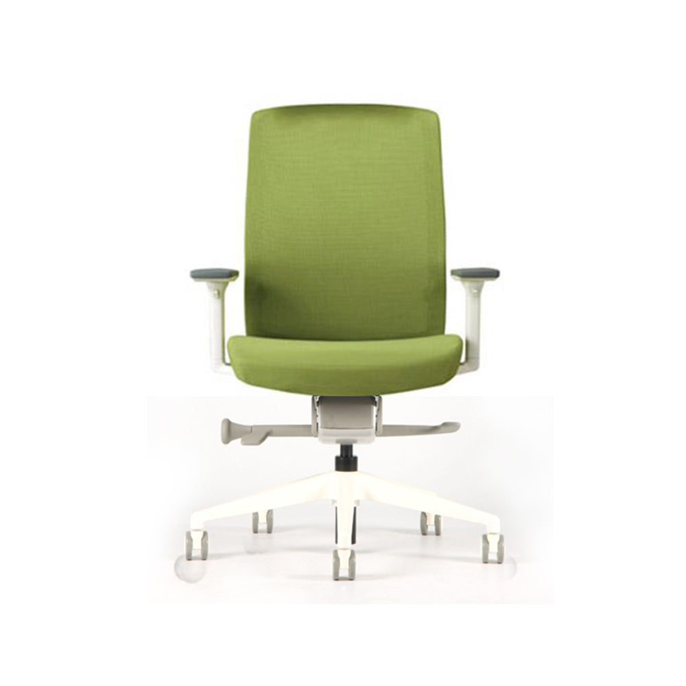 Silla NIMBO con apoyabrazos base blanca